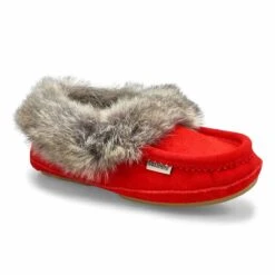 SoftMoc Women's Carrot 5 Faux Fur Moccasin - -Softmoc CARROT5 RED XXX