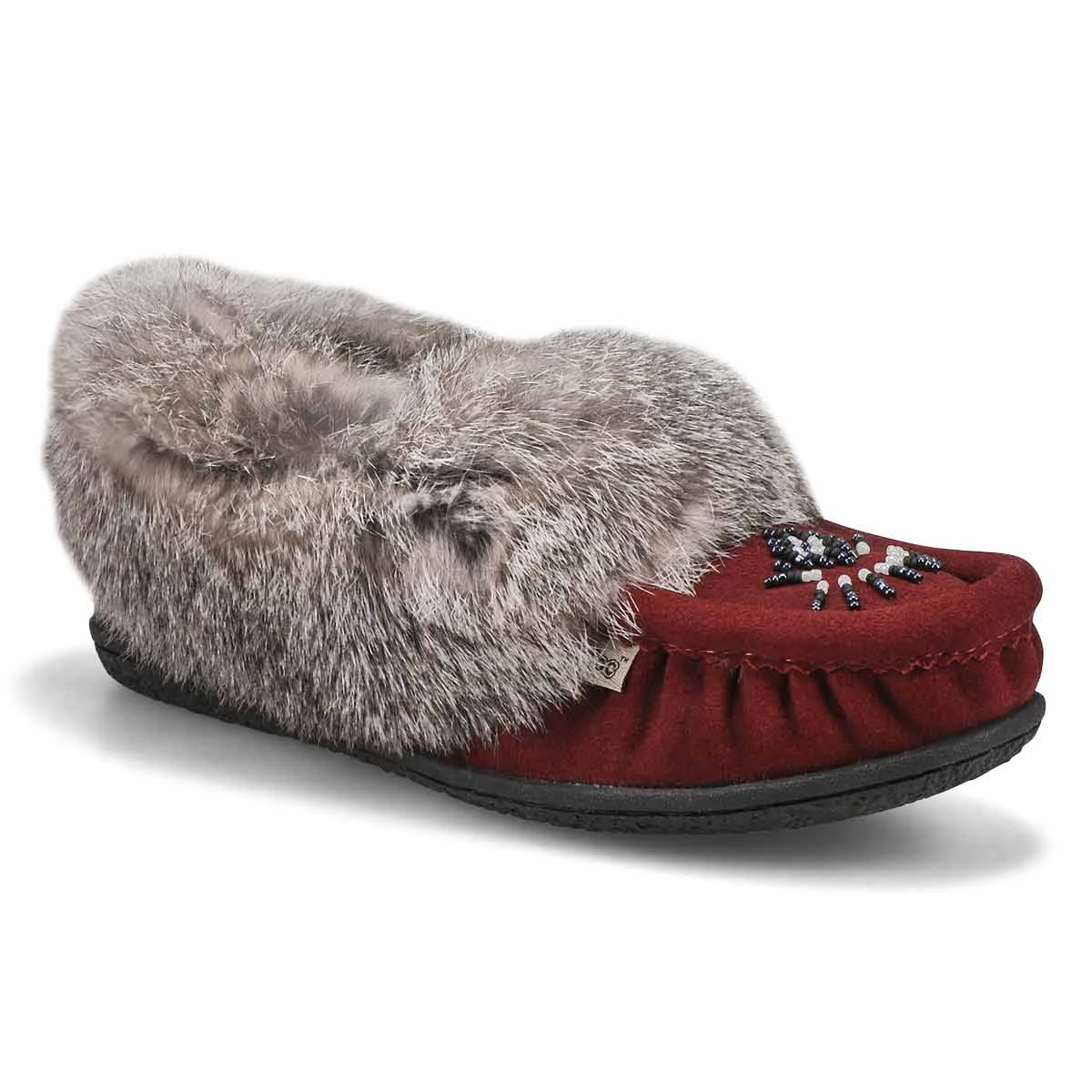 SoftMoc Ladies Cute 5 Rabbit Fur Moccasin- Re 4 SoftMoc Ladies Cute 5 Rabbit Fur Moccasin- Re - Image 2