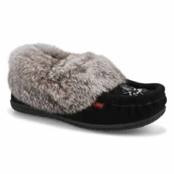 SoftMoc Ladies Cute 5 Rabbit Fur Moccasin- Re 11 SoftMoc Ladies Cute 5 Rabbit Fur Moccasin- Re -Softmoc CUTE5 BKGY XXX 1