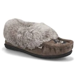 SoftMoc Women's Cute 5 Rabbit Fur Moccasin - -Softmoc CUTE5 GRY XXX