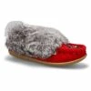 SoftMoc Ladies Cute 5 Rabbit Fur Moccasin- Re -Softmoc CUTE5 RED XXX