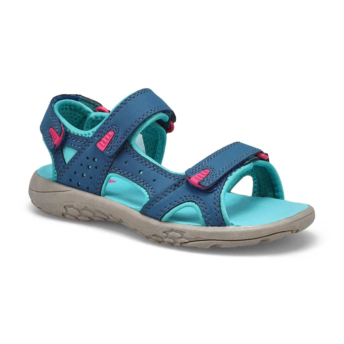 SoftMoc Girls' Daisy Sport Sandal - Navy/Turq 3 SoftMoc Girls' Daisy Sport Sandal - Navy/Turq