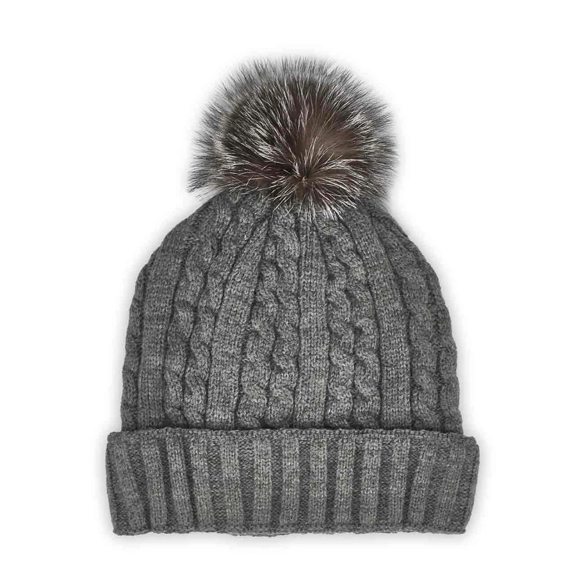 SoftMoc Women's Cable Stitch Hat With Fur Pom 7 SoftMoc Women's Cable Stitch Hat With Fur Pom - Image 5