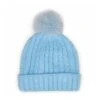 SoftMoc Women's Light Blue With Fur Pom Cable -Softmoc HTEPH1 LBL XXX