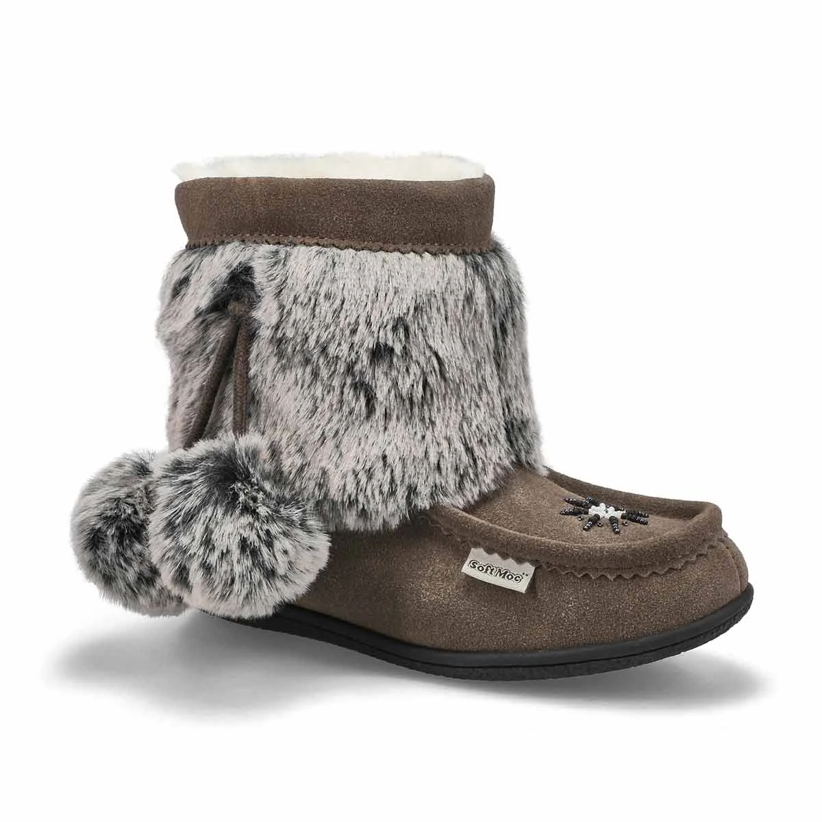 SoftMoc Girls' Minimuk3 Jr Faux Fur Mukluk - 4 SoftMoc Girls' Minimuk3 Jr Faux Fur Mukluk - - Image 2